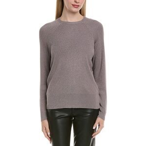 Chaser Womens  Lurex Rib Knit Cosmo Pullover, Grey
